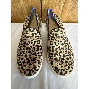 Rothy’s Women's Animal Print Slip on Sneakers Comfort Spring Cream Black Size 8